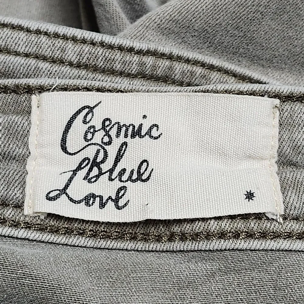 Cosmic Blue Love Skinny Jeans‎ Womens Size 28x27 Skinny Green Stretch Pistola